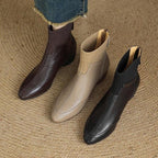 Damen Elegante Ankle Boots mit seitlichem Reißverschluss und elastischer Sockeneinstieg