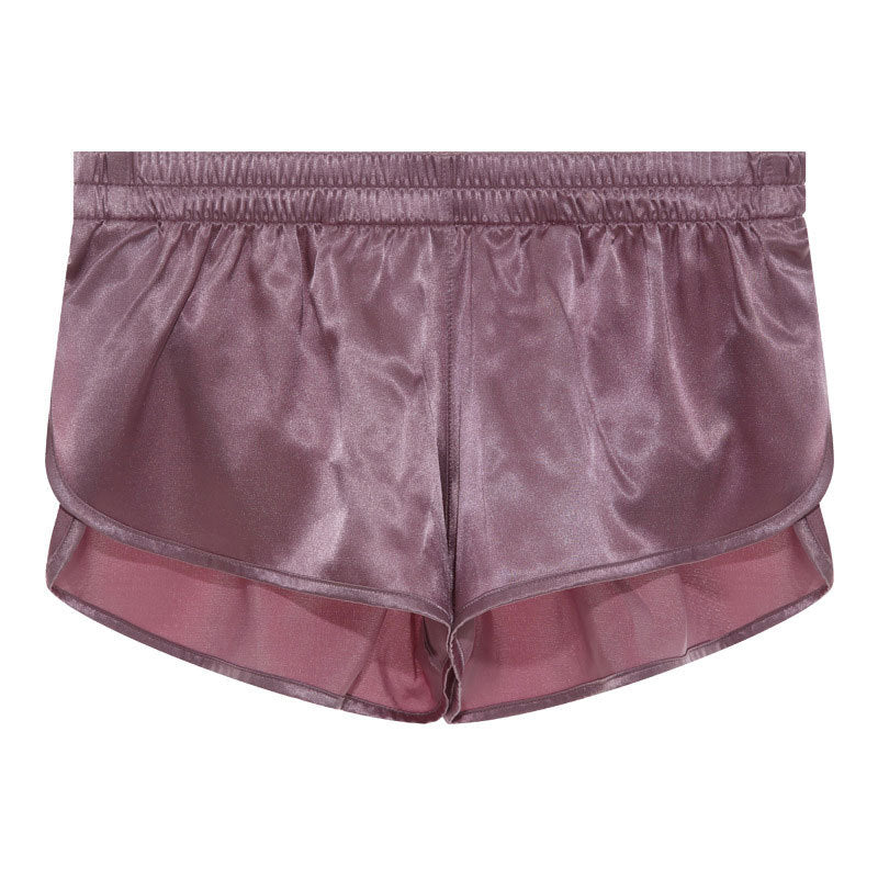 Herren nan kurze Satin-Schlafshorts mit elastischem Bund und seitlichem Schlitz R&B