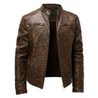 Herren Lederjacke mit Stehkragen