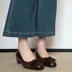 Damen elegante Ballerinas mit modischer Schleifenapplikation und bequemer Innensohle R&B