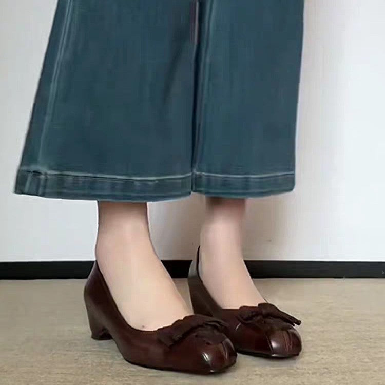 Damen elegante Ballerinas mit modischer Schleifenapplikation und bequemer Innensohle R&B
