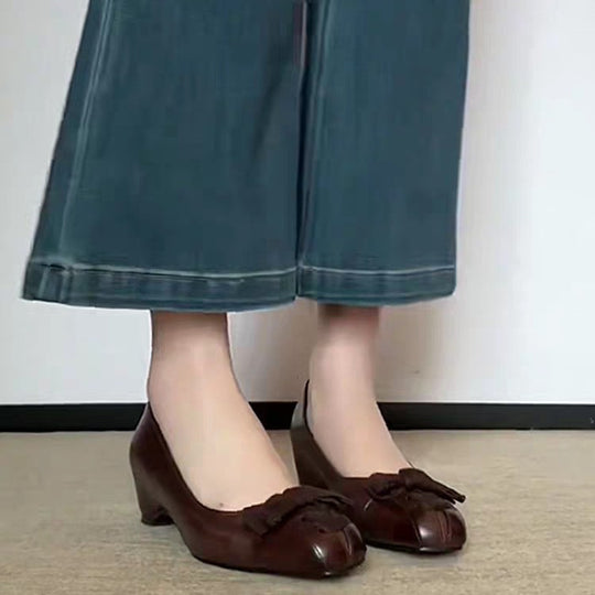 Damen elegante Ballerinas mit modischer Schleifenapplikation und bequemer Innensohle R&B