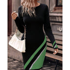 Damen Figurbetontes Strickkleid mit asymmetrischem Design R&B