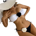 Damen Bikiniset mit romantischen Blumenapplikationen R&B
