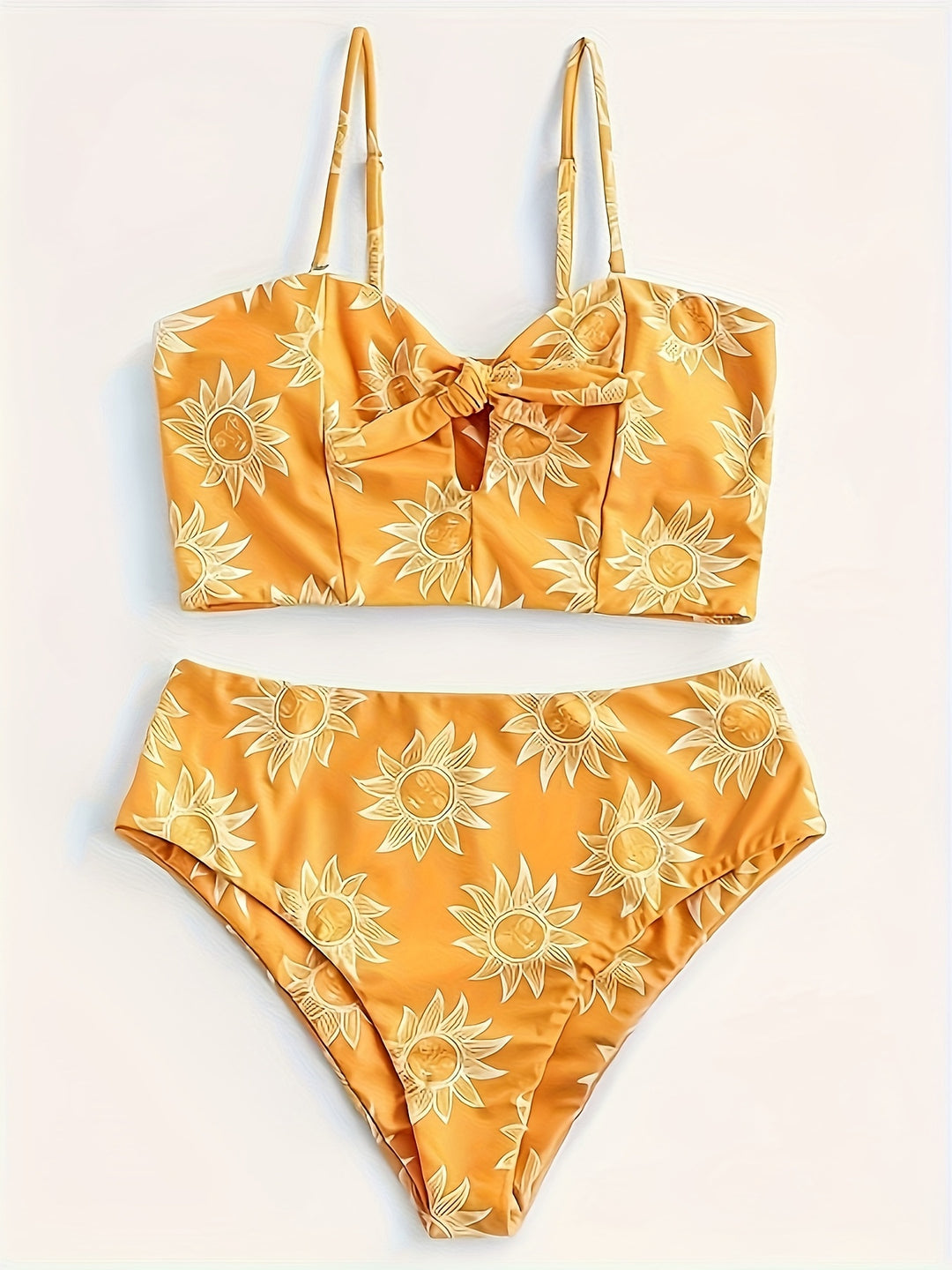 Damen Bikiniset mit strukturiertem Oberteil und hoch geschnittenem Hosenrock R&B