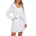 Damen modische Outdoorjacke mit Gürtel und Kapuze