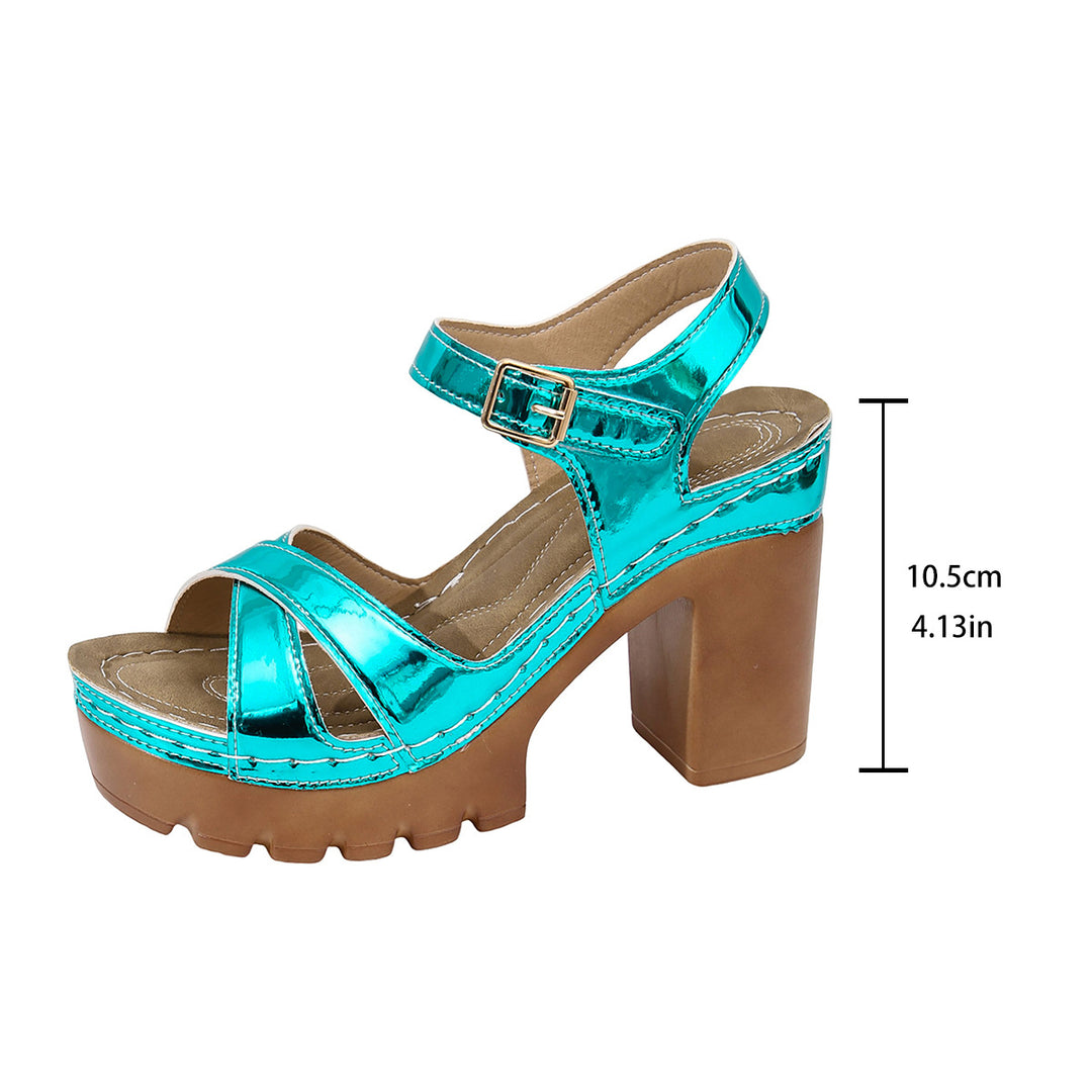 Damen Plateau-Sandaletten mit verstellbarem Riemen und rutschfester Sohle R&B