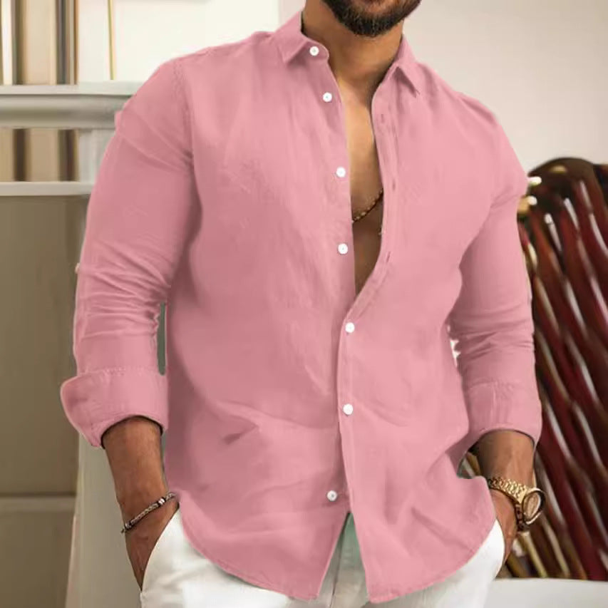 Herren Leichtes Leinenhemd R&B