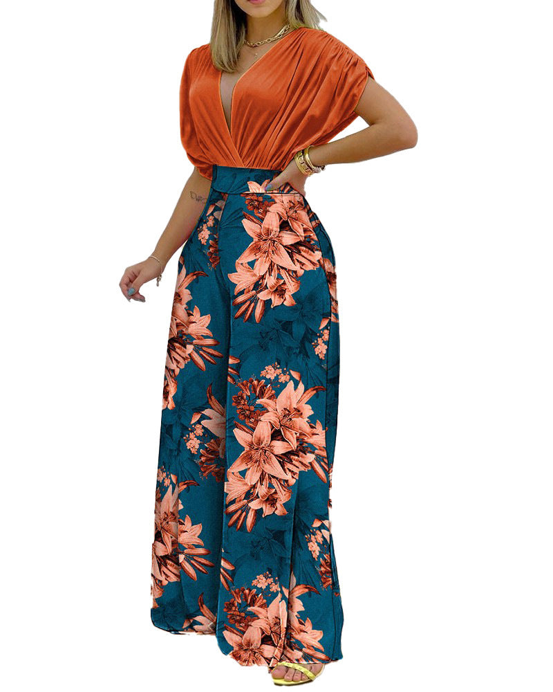 Damen Weit geschnittene Sommerhose mit floralem Design R&B