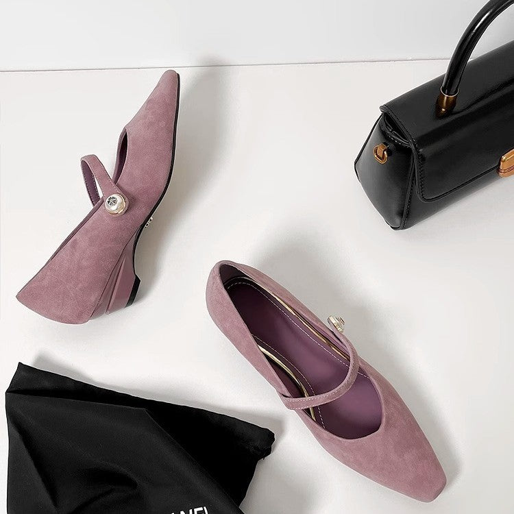 Damen elegante Ballerinas mit einem stilvollen Riemen von