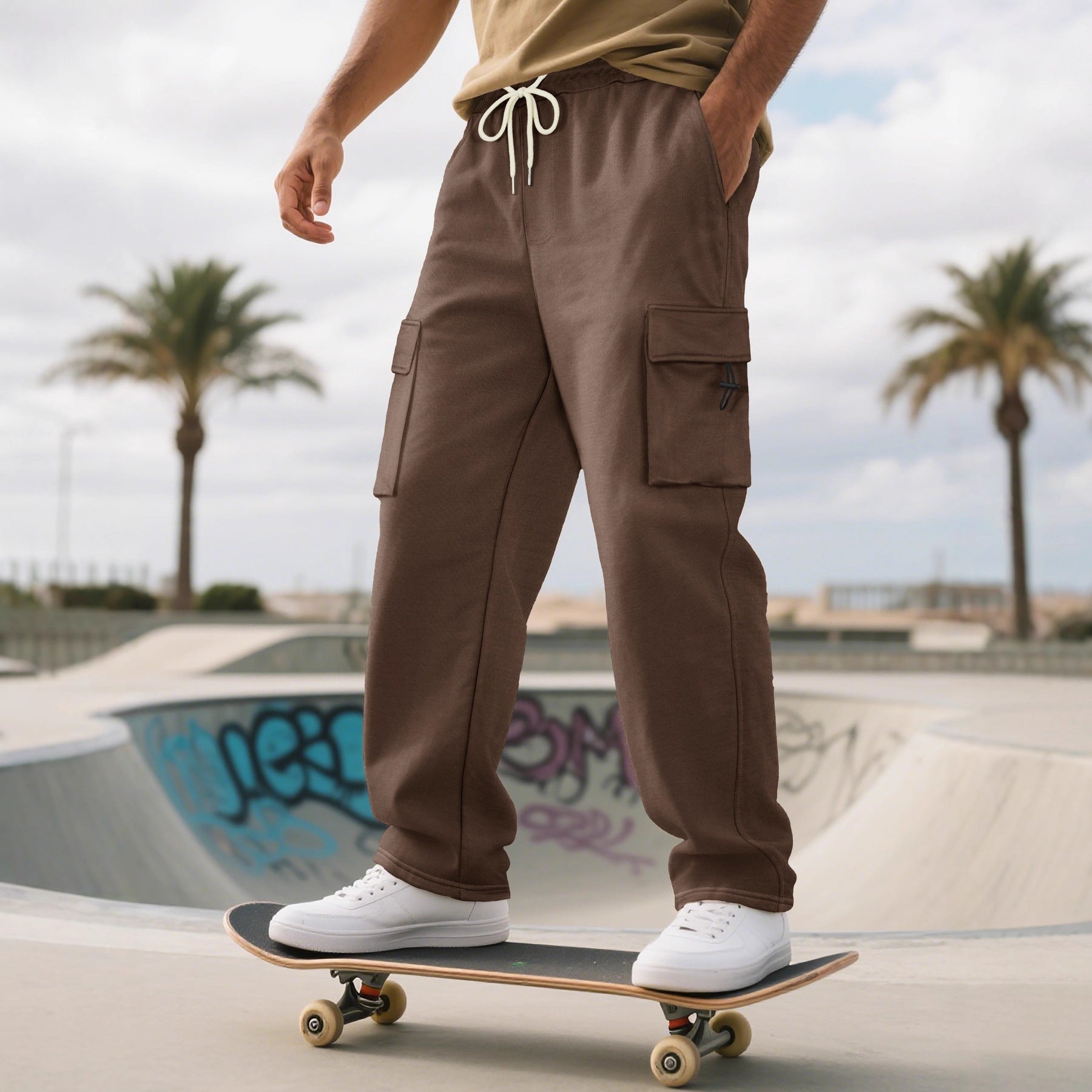 Cargo Jogginghose Herren mit elastischem Bund und Seitentaschen