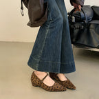 Damen elegante Ballerinas mit verstellbarem Riemen und feiner Wildlederoberfläche R&B