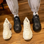 Damen sportliche Chunky Sneakers mit atmungsaktiver Mesh-Oberfläche und rutschfester Sohle R&B