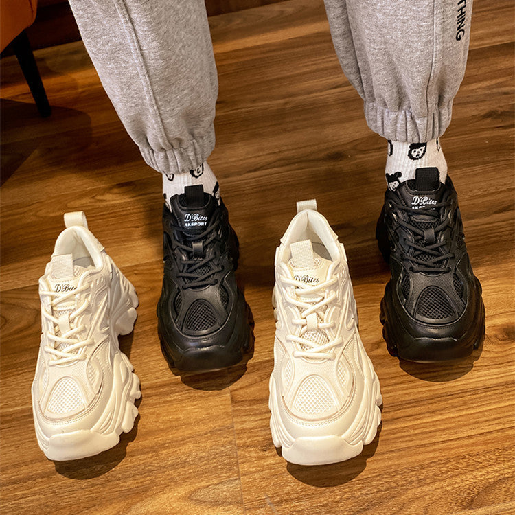Damen sportliche Chunky Sneakers mit atmungsaktiver Mesh-Oberfläche und rutschfester Sohle R&B