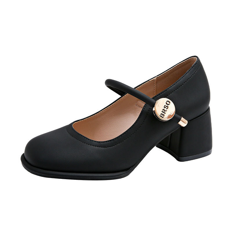 Damen elegante Mary Jane Schuhe mit Blockabsatz R&B