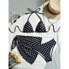 Damen Triangel-Bikini mit verspieltem Punktemuster und leichtem Cover-Up R&B