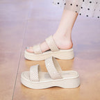 Damen Bequeme Wedge-Pantoletten