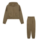 Damen Sportliches Sweatset mit cropped Hoodie und Jogginghose R&B