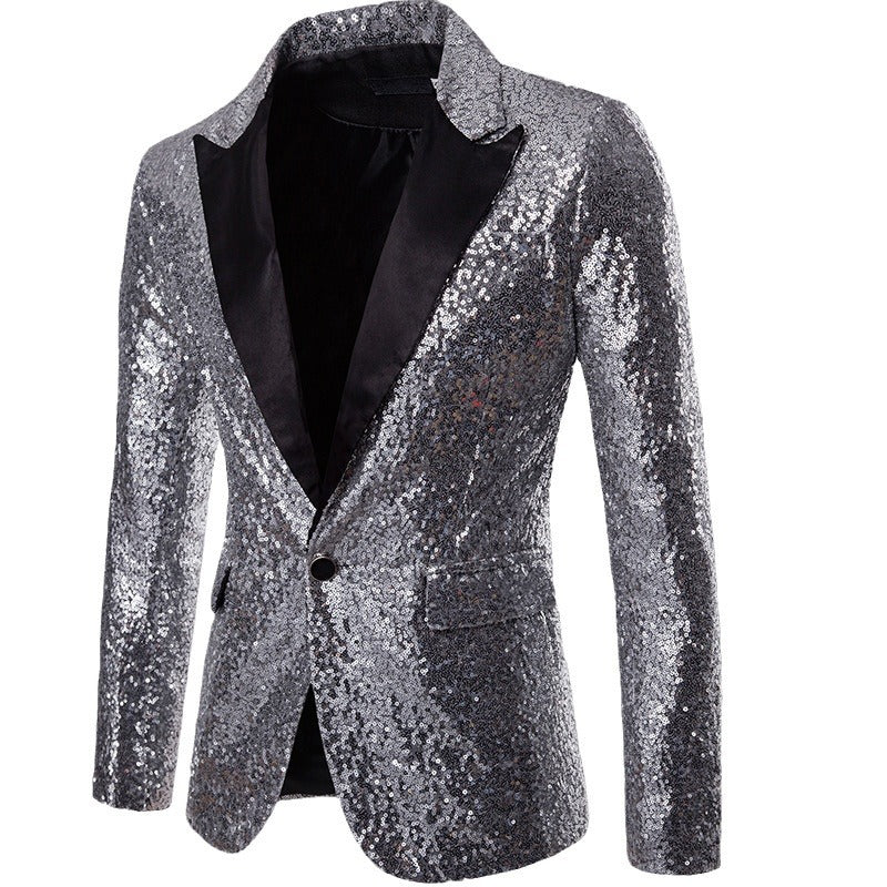 Herren glamouröser Pailletten Blazer R&B