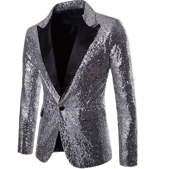 Herren glamouröser Pailletten Blazer R&B