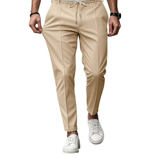 Herren elegante Freizeit-Hose mit elastischem Bund und seitlichen Eingrifftaschen R&B