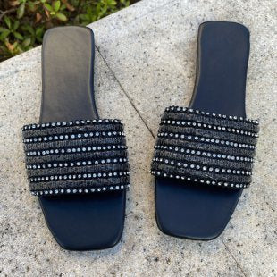 Damen bequeme Slides mit modischen Riemen R&B