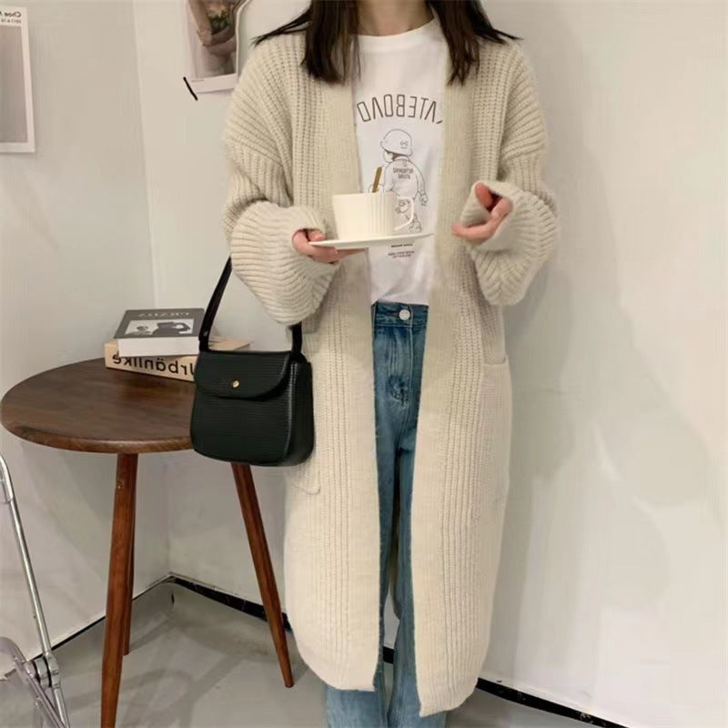 Damen Strickcardigan mit lockerer Silhouette und tiefen Taschen R&B