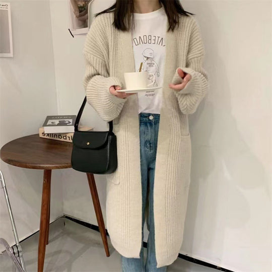 Damen Strickcardigan mit lockerer Silhouette und tiefen Taschen R&B