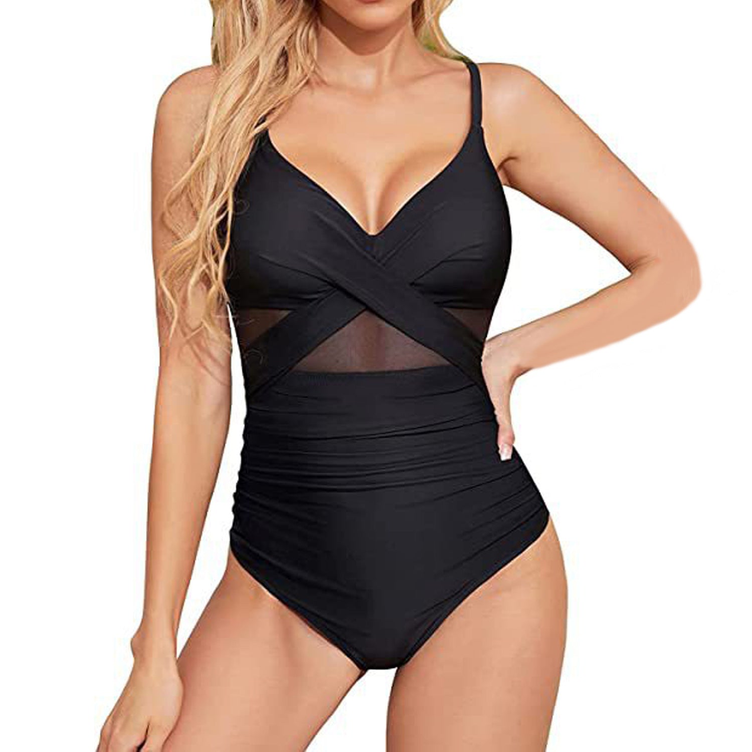 Damen Hochwertiger Einteiler Badeanzug mit trendigen Cut-Out-Details R&B