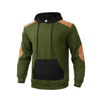 Herren modischer Kapuzenpullover mit strukturiertem Design und Kunstlederakzenten R&B