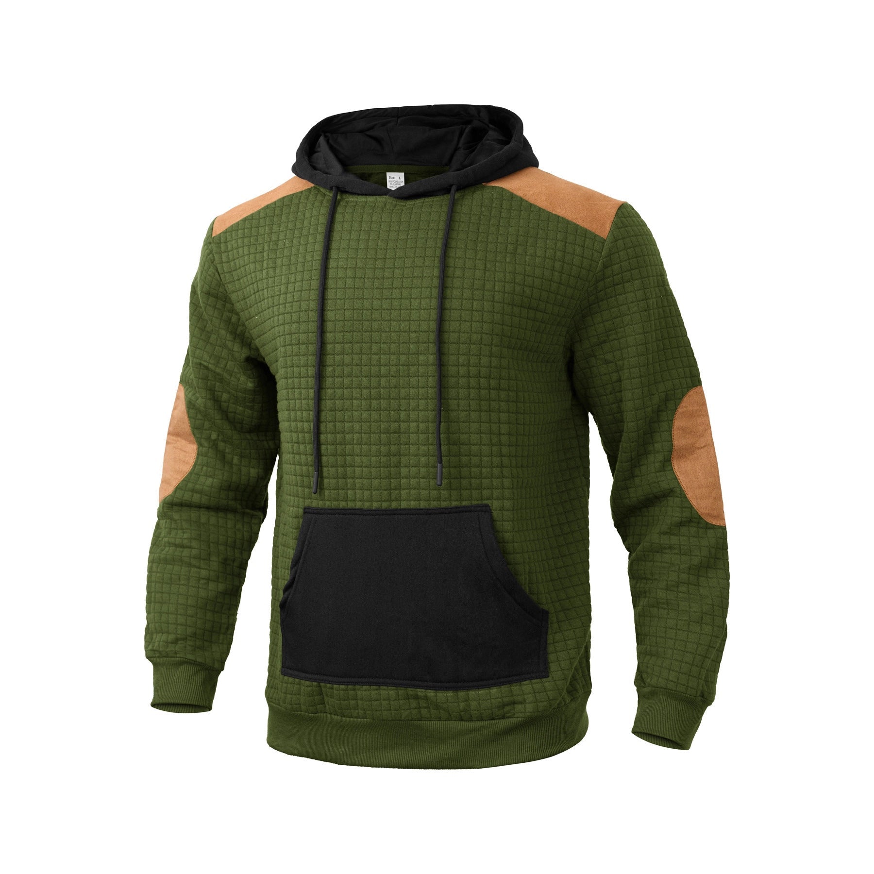 Herren modischer Kapuzenpullover mit strukturiertem Design und Kunstlederakzenten R&B