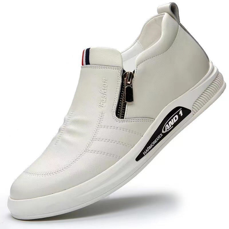 Herren Elegante und komfortable Leder-Slipper mit Reißverschluss R&B