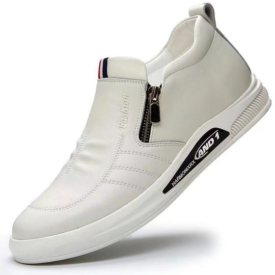 Herren Elegante und komfortable Leder-Slipper mit Reißverschluss R&B