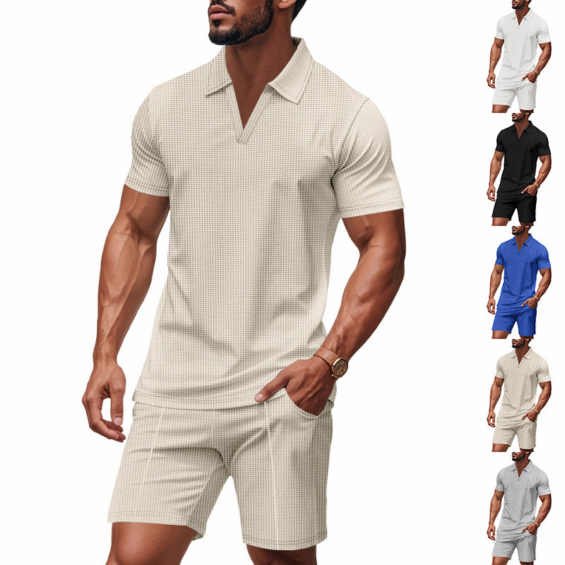 Herren elegantes Freizeit-Set mit zeitgenössischem Design und atmungsaktiver Baumwolle R&B
