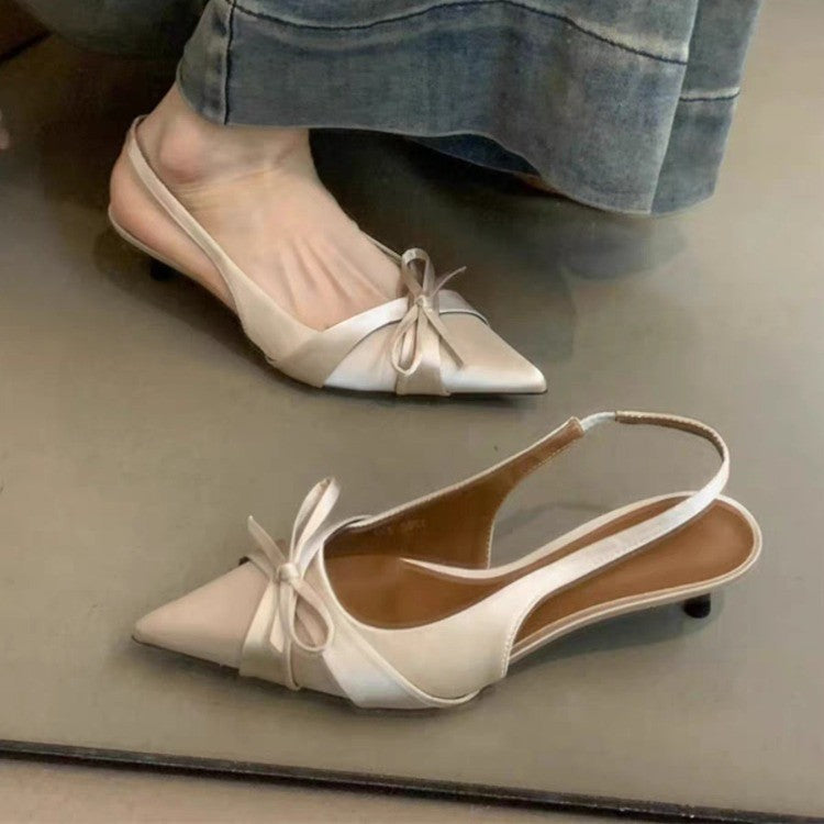 Damen Slingback-Pumps mit zartem Schleifen-Detail und elegantem Design EB
