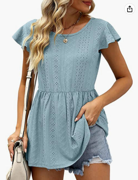 Damen Sommerliches Blusenshirt mit Rüschendetails R&B