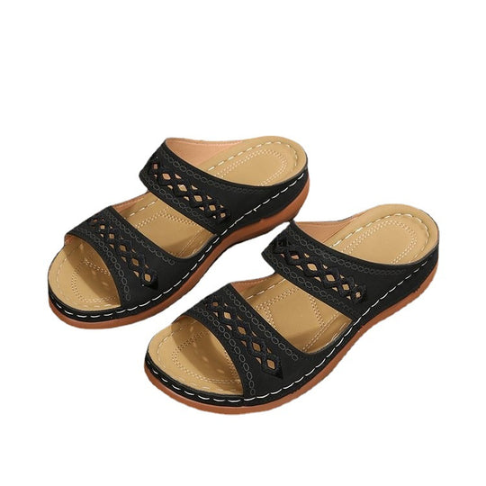 Damen Komfortable Sandalen mit dekorativem Riemendesign und gepolsterter Innensohle R&B