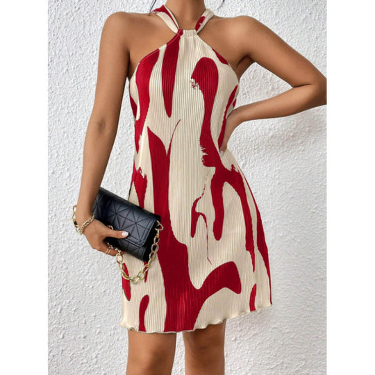 Damen modisches Kurzkleid mit raffiniertem Halterdesign R&B