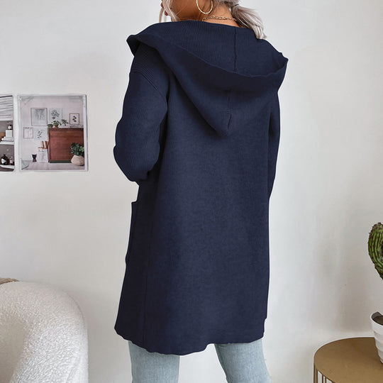 Damen Strickjacke mit tiefem V-Ausschnitt und praktischen Taschen R&B