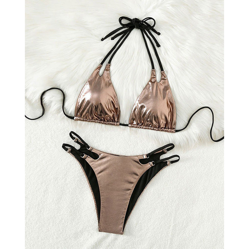 Damen Triangel-Bikini mit modischem Cut-Out und verstellbaren Trägern R&B