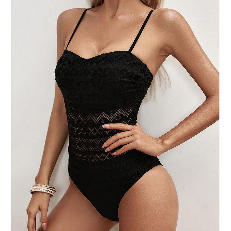 Damen Eleganter Badeanzug mit raffinierten Spitzendetails R&B