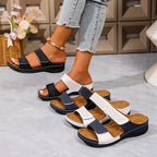 Damen Sandaletten mit verstellbaren Riemen und funkelnden Strassdetails R&B