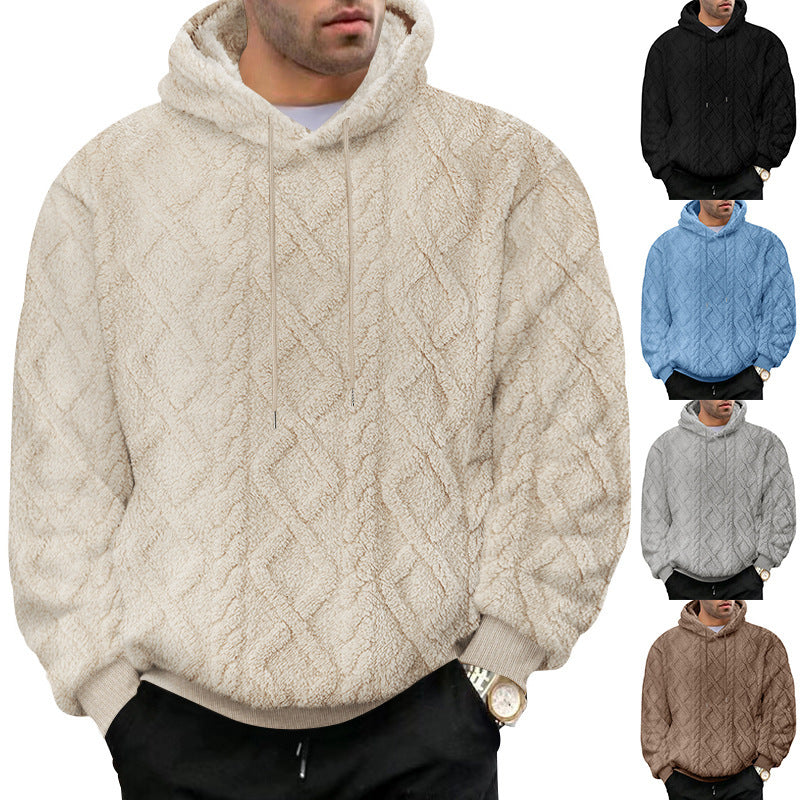 Herren kuscheliger Kapuzenpullover mit strukturiertem Design R&B