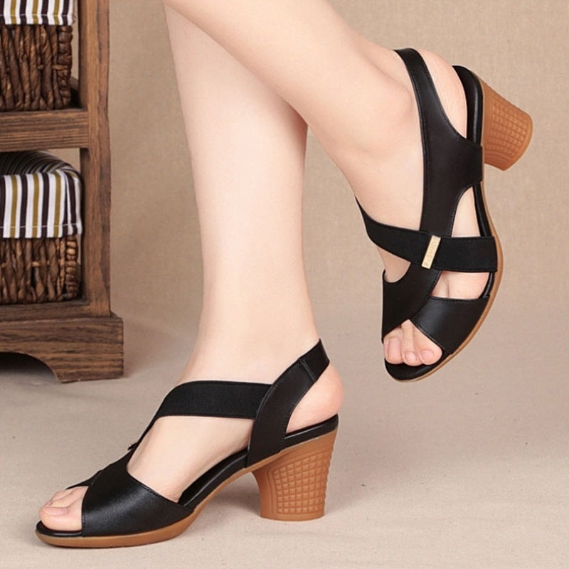 Damen Komfortable Riemchen-Sandalen mit innovativem Design und elegantem Absatz R&B