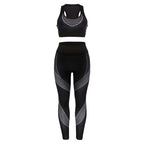 Damen sportliches Trainingsset mit Hochleistungs-BH und figurbetonten Leggings R&B