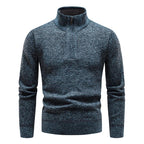 Herren Pullover mit halbem Reißverschluss und strukturiertem Design R&B