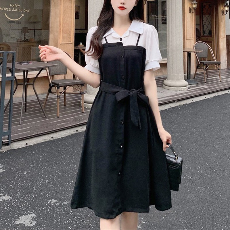 Damen Hemdblusenkleid mit tailliertem Schnitt und Knopf-Details