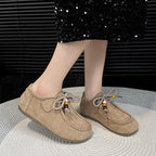 Damen Mokassin-Schuhe mit bunten Schnürdetails