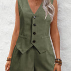 Damen ärmelloser Blazer mit Shorts R&B