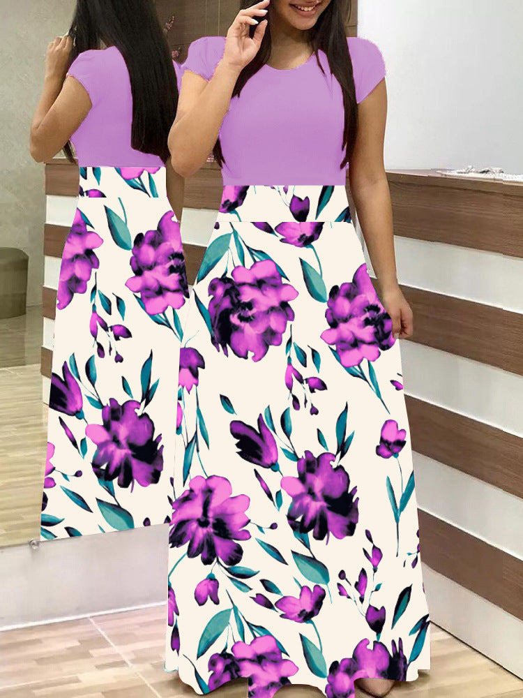Damen Elegantes Maxikleid mit grafischem Druck und flexiblem Bund R&B